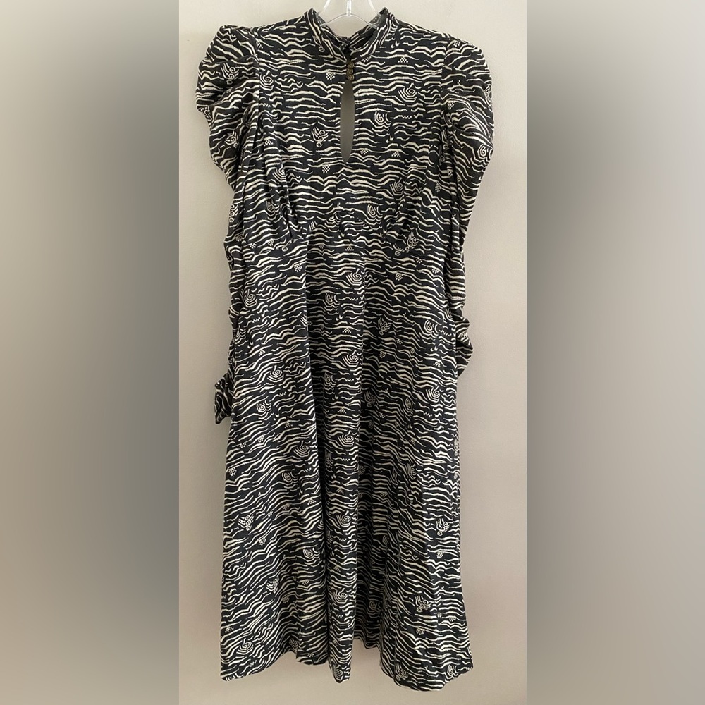 new Anthropologie Puff-Sleeved Jacquard Midi Dress size S new with tag nwt - Picture 4 of 7